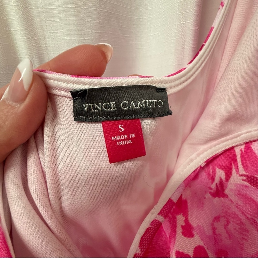 Vince Camuto Pink Floral Tiered Maxi Dress Sleeveless Size Small - Picture 3 of 6